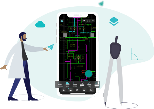 在手机设备上准确极速的浏览CAD图纸，同时支持丰富高效的编辑功能，为您带来极致的看图设计体验。